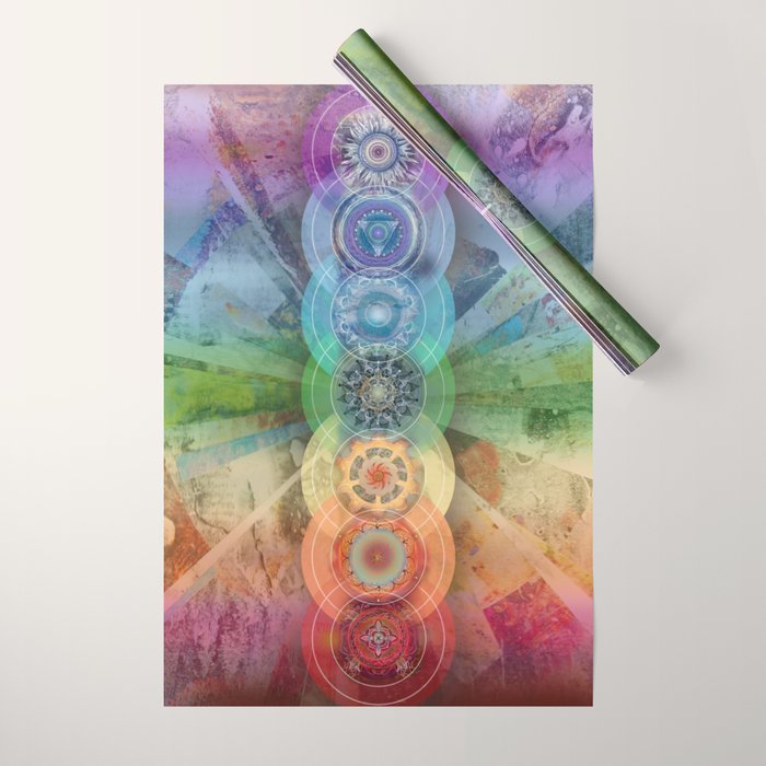 seven chakra meditation and yoga art Wrapping Paper