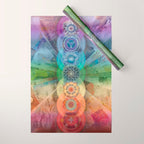 seven chakra meditation and yoga art Wrapping Paper Gallery Image 1