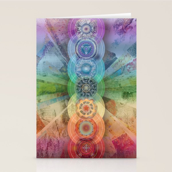 seven chakra meditation and yoga art Stationery Card Gallery Image 2