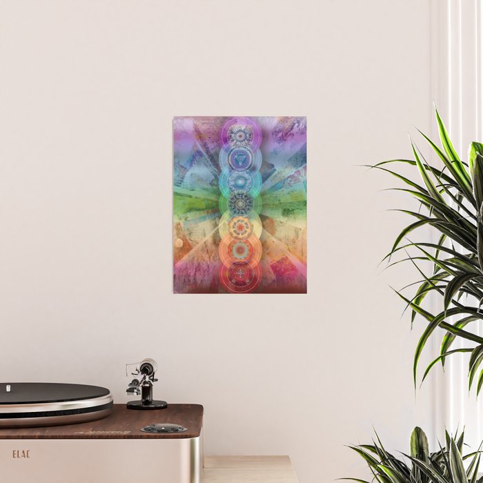 seven chakra meditation and yoga art Poster Gallery Image 2