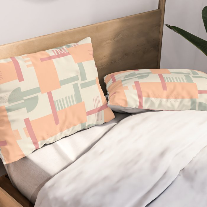 Playful geometric stripes C Pillow Sham Gallery Image 2