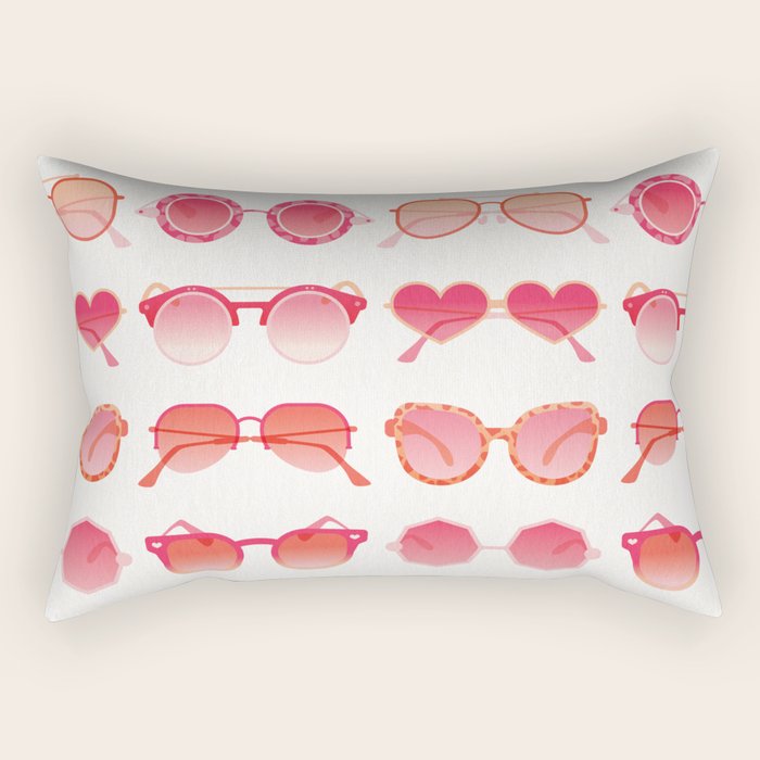 Sunglasses Collection - Pink OmbrÃ© Palette Rectangular Pillow Gallery Image 1