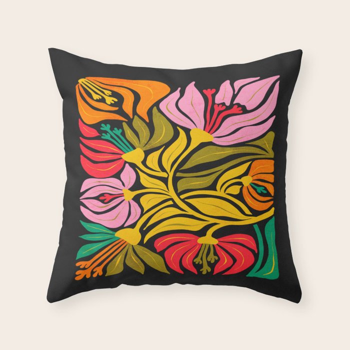 Night Flowers: Fleurs de Nuit | Matisse Edition Throw Pillow Gallery Image 1