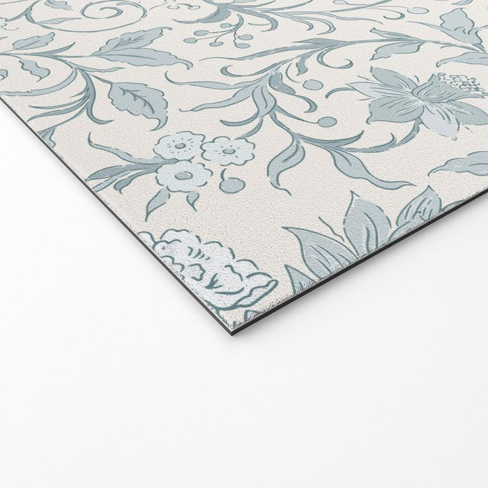 Hand Drawn Jacobean Floral - Teal Beige Welcome Mat Gallery Image 2