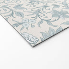 Hand Drawn Jacobean Floral - Teal Beige Welcome Mat Gallery Image 2