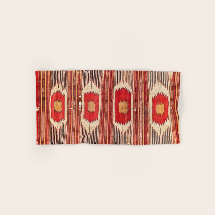 Keles  Antique Balikesir Turkish Kilim Print Bath Towel Gallery Image 1