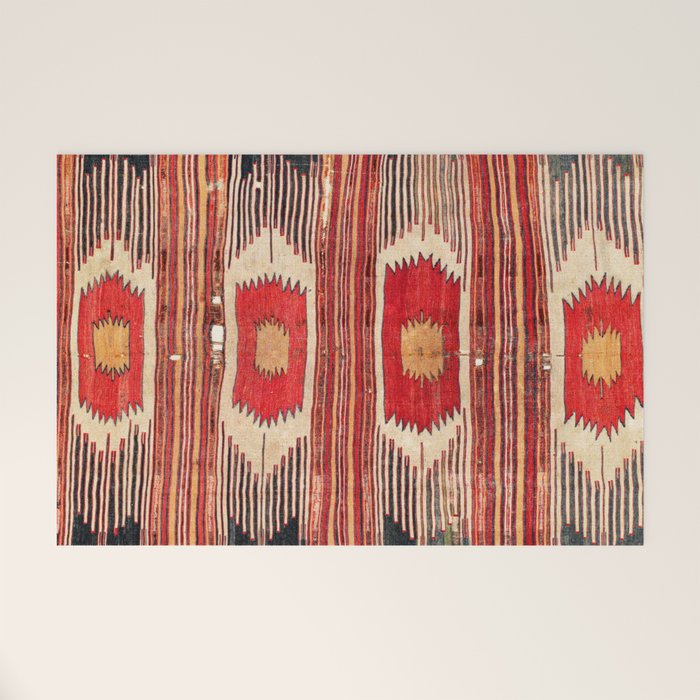 Keles  Antique Balikesir Turkish Kilim Print Welcome Mat Gallery Image 1