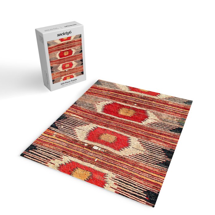 Keles  Antique Balikesir Turkish Kilim Print Jigsaw Puzzle Gallery Image 2