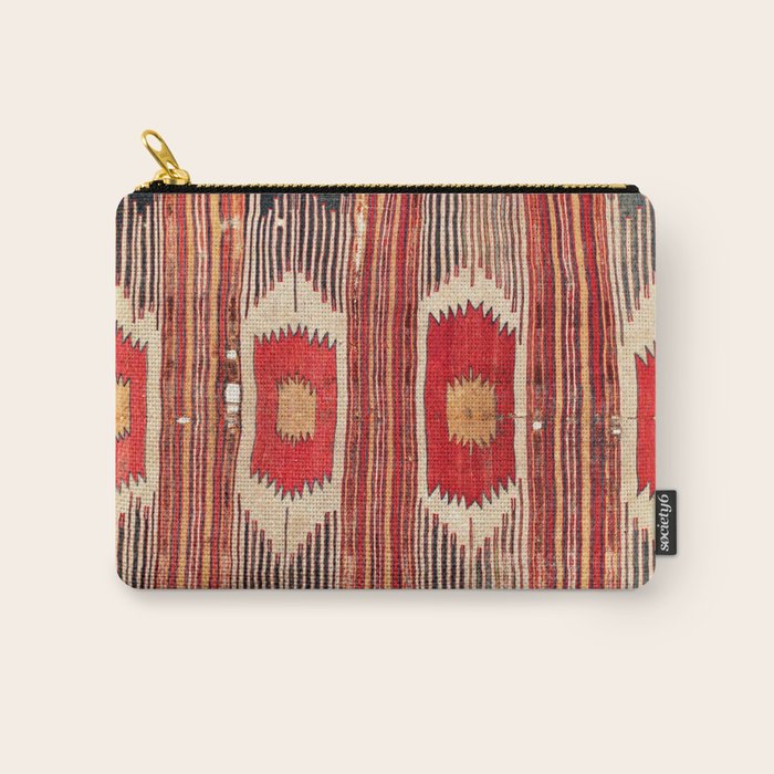 Keles  Antique Balikesir Turkish Kilim Print Carry All Pouch Gallery Image 1