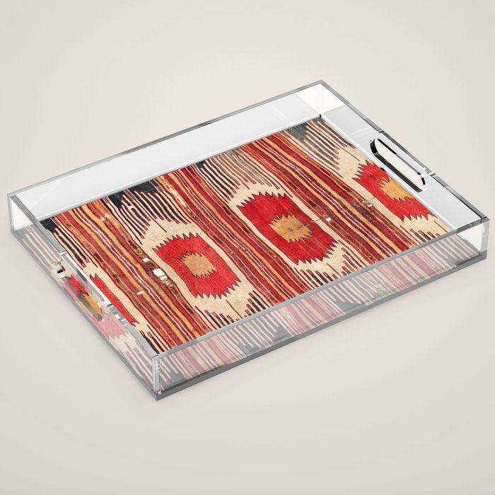 Keles  Antique Balikesir Turkish Kilim Print Acrylic Tray Gallery Image 1