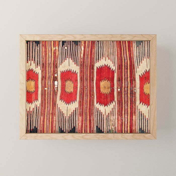 Keles  Antique Balikesir Turkish Kilim Print Mini Art Print Gallery Image 1