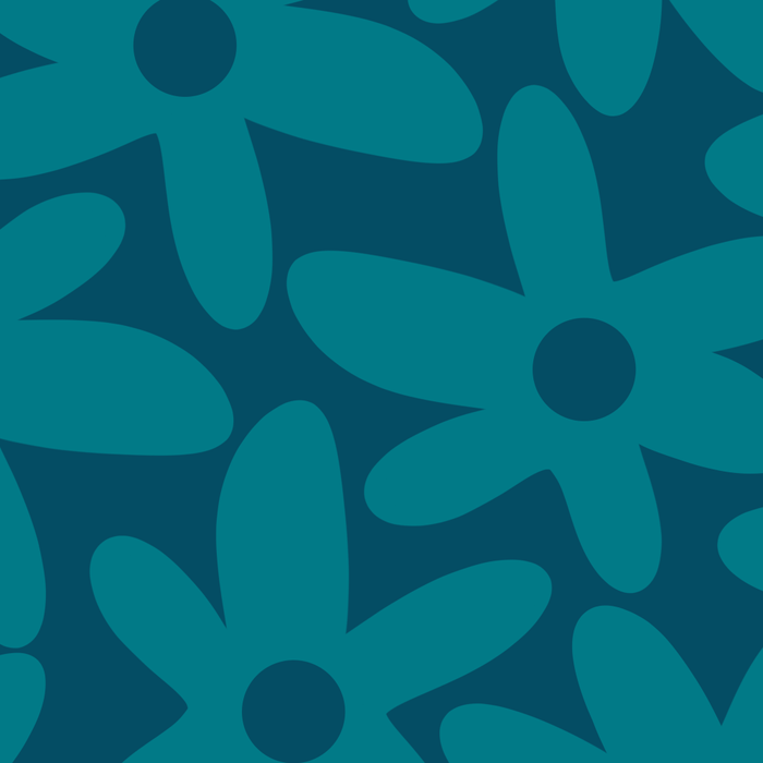 Daisy Time Retro Floral Pattern in Teal Blue Coffee Mug Gallery Image 2