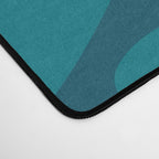 Daisy Time Retro Floral Pattern in Teal Blue Desk Mat Gallery Image 4