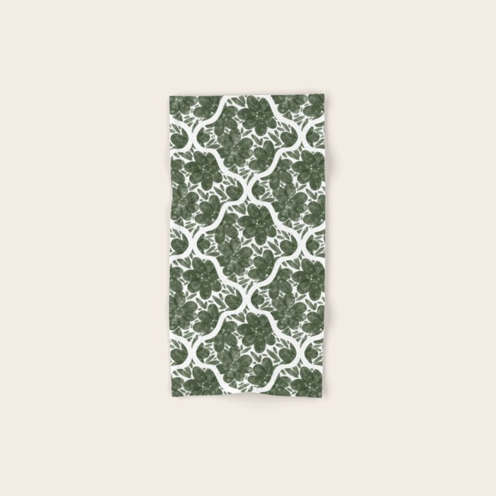 Green Petals Oasis Motif Bath Towel Gallery Image 1