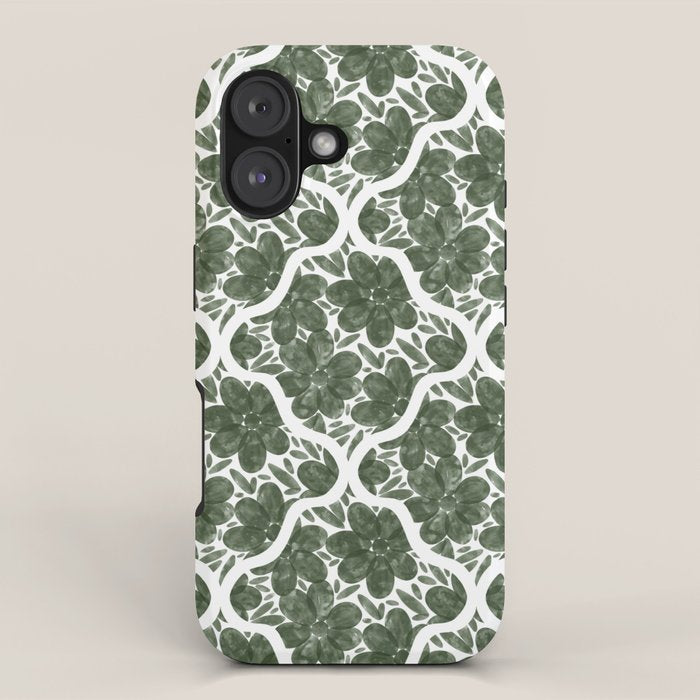 Green Petals Oasis Motif iPhone Case Gallery Image 1