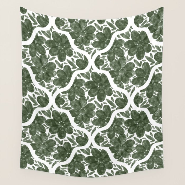Green Petals Oasis Motif Wall Tapestry Gallery Image 4