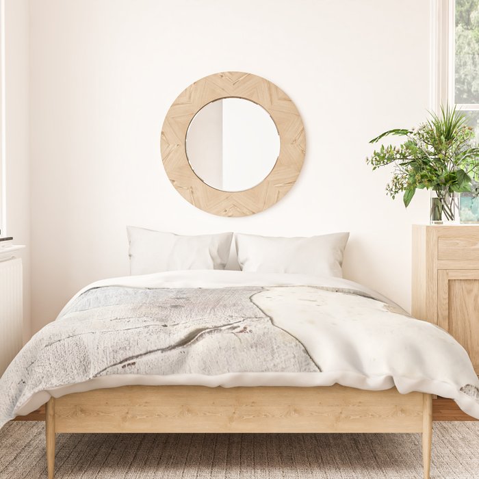 Feels: a neutral, textured, abstract piece in whites by Alyssa Hamilton Art Duvet Cover Gallery Image 3