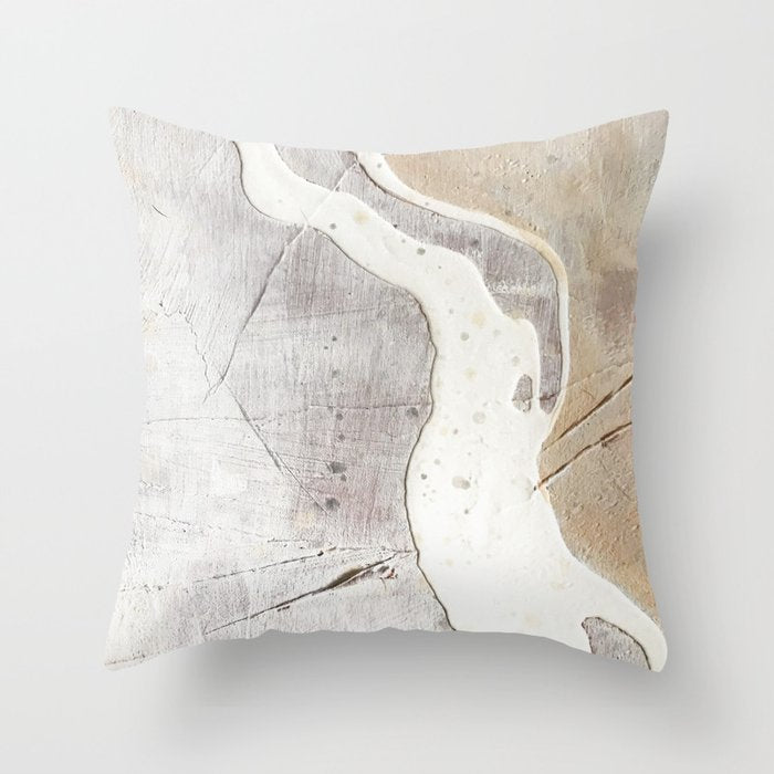 Feels: a neutral, textured, abstract piece in whites by Alyssa Hamilton Art Throw Pillow Gallery Image 6