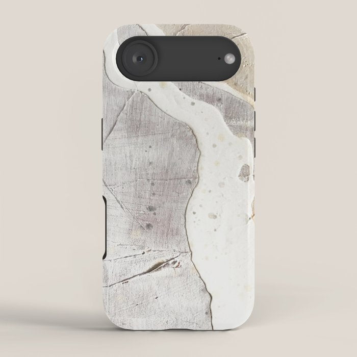 Feels: a neutral, textured, abstract piece in whites by Alyssa Hamilton Art iPhone Case Gallery Image 2