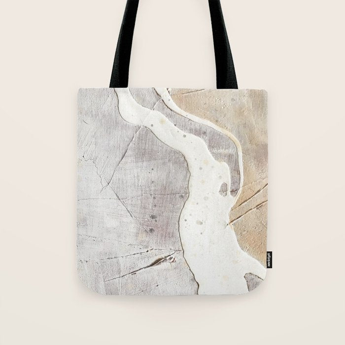 Feels: a neutral, textured, abstract piece in whites by Alyssa Hamilton Art Tote Bag Gallery Image 1