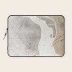 Feels: a neutral, textured, abstract piece in whites by Alyssa Hamilton Art Laptop Sleeve Gallery Image 1