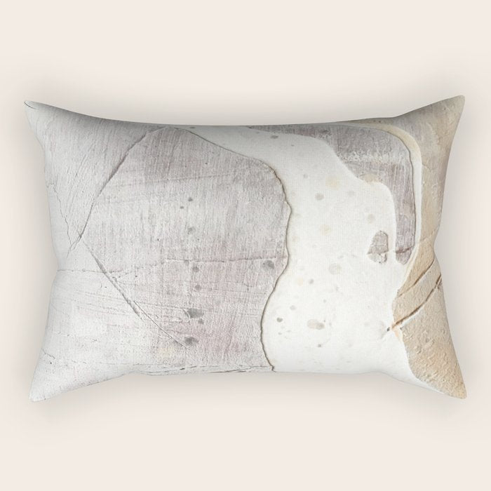 Feels: a neutral, textured, abstract piece in whites by Alyssa Hamilton Art Rectangular Pillow Gallery Image 1