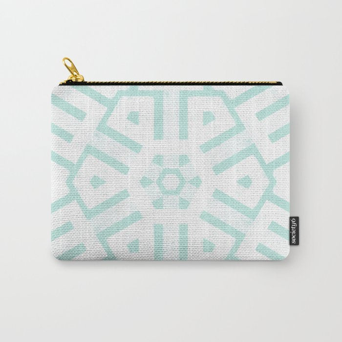 Mint Snowflake Mandala Carry All Pouch Gallery Image 1