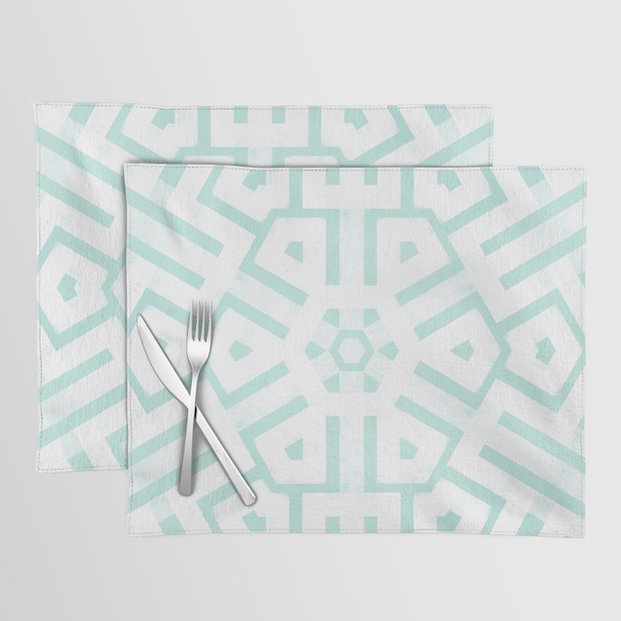 Mint Snowflake Mandala Placemat Gallery Image 1