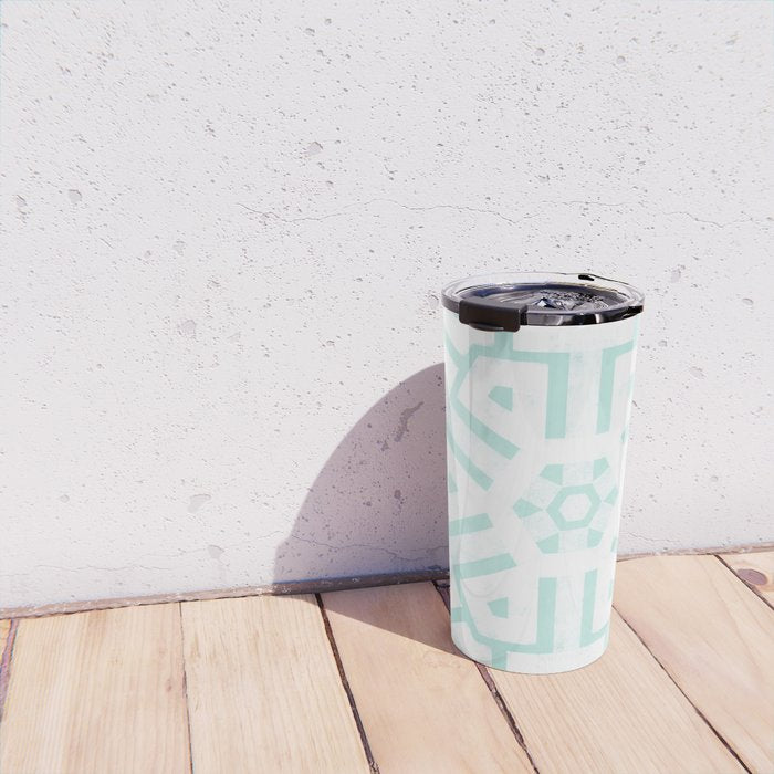 Mint Snowflake Mandala Travel Mug Gallery Image 4