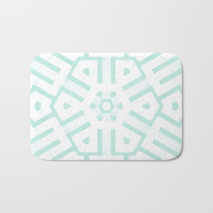Mint Snowflake Mandala Bath Mat Gallery Image 1