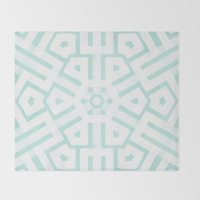 Mint Snowflake Mandala Throw Blanket Gallery Image 2