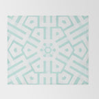 Mint Snowflake Mandala Throw Blanket Gallery Image 2