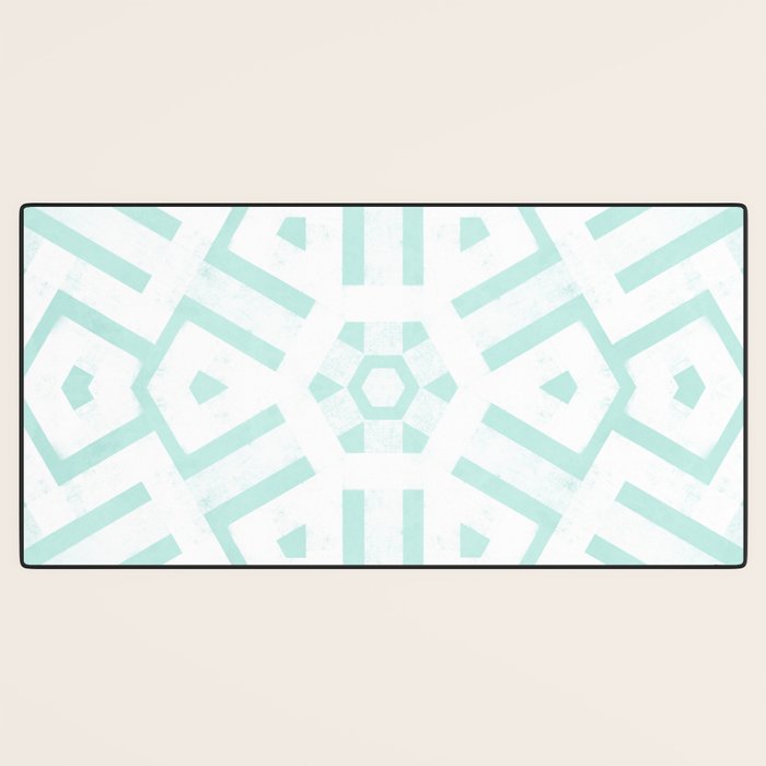 Mint Snowflake Mandala Desk Mat Gallery Image 3