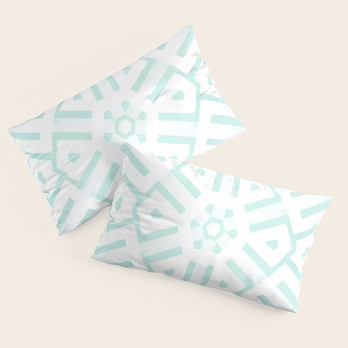 Mint Snowflake Mandala Pillow Sham Gallery Image 2