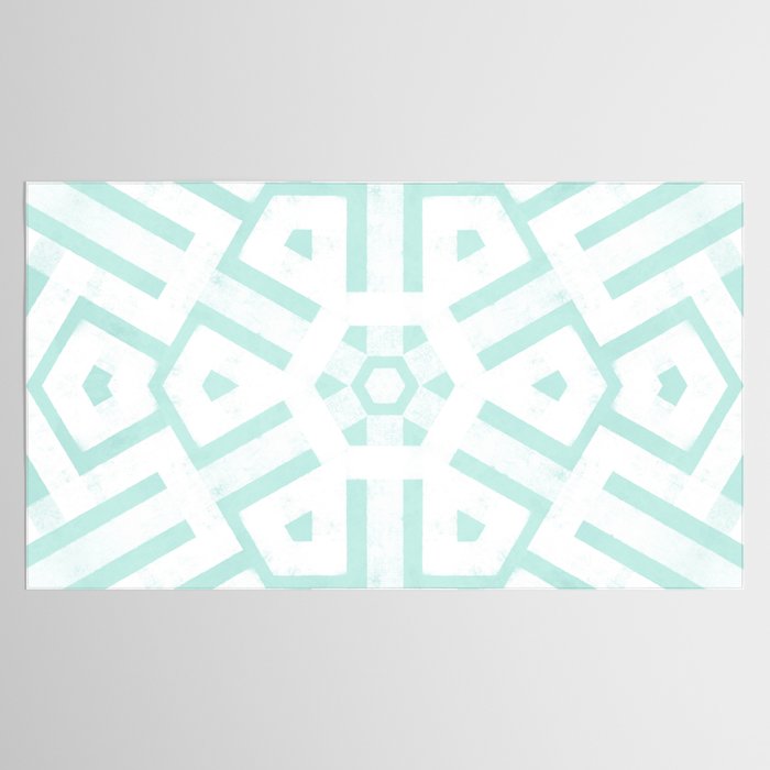Mint Snowflake Mandala Tablecloth Gallery Image 2
