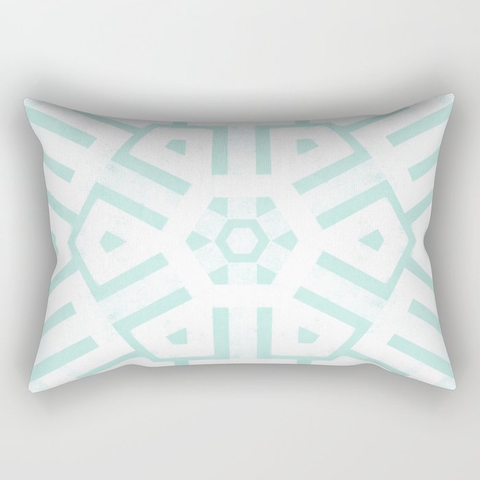 Mint Snowflake Mandala Rectangular Pillow Gallery Image 1