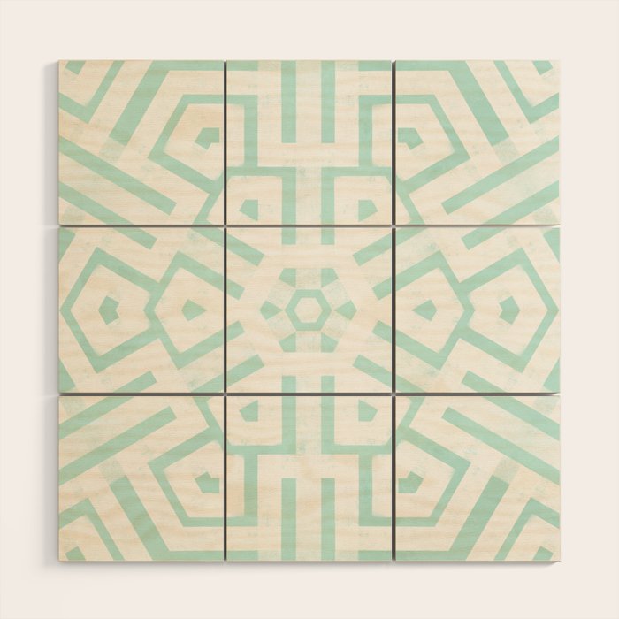 Mint Snowflake Mandala Wood Wall Art Gallery Image 1