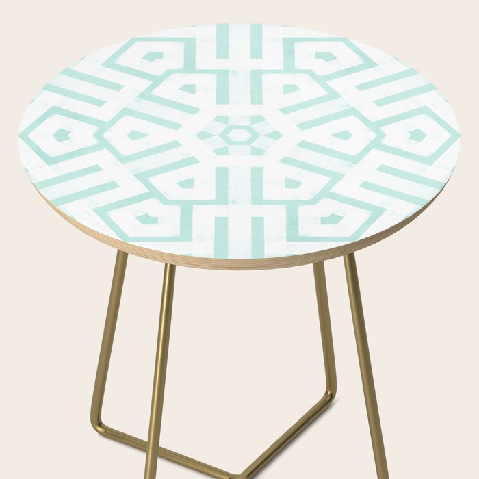 Mint Snowflake Mandala Side Table Gallery Image 2