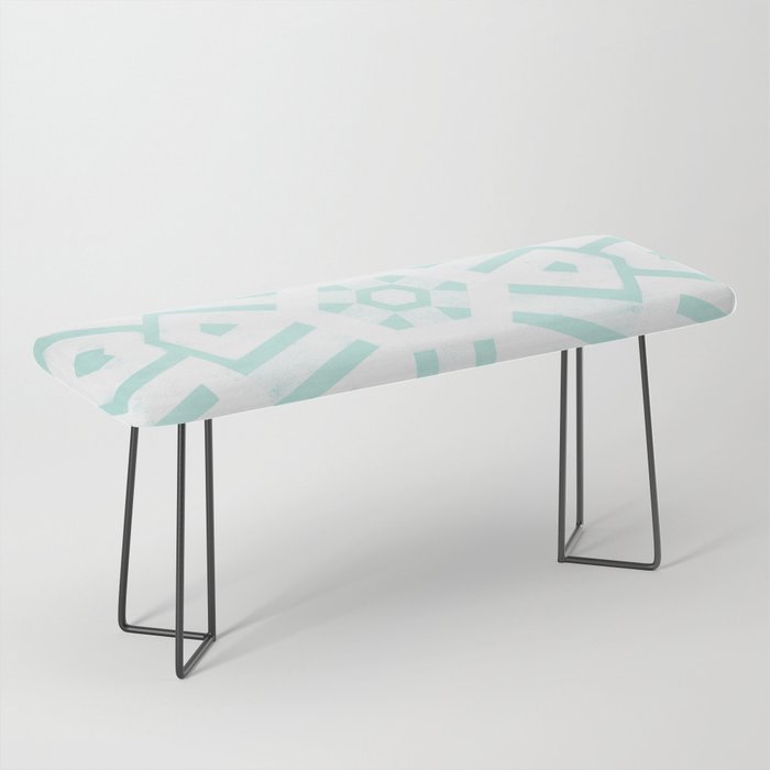 Mint Snowflake Mandala Bench Gallery Image 1