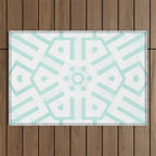 Mint Snowflake Mandala Outdoor Rug Gallery Image 1