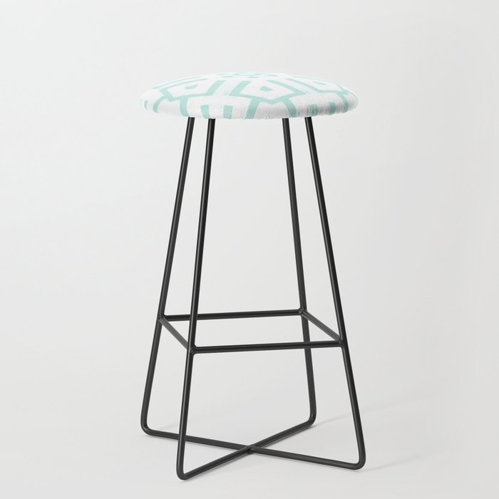 Mint Snowflake Mandala Stool Gallery Image 1