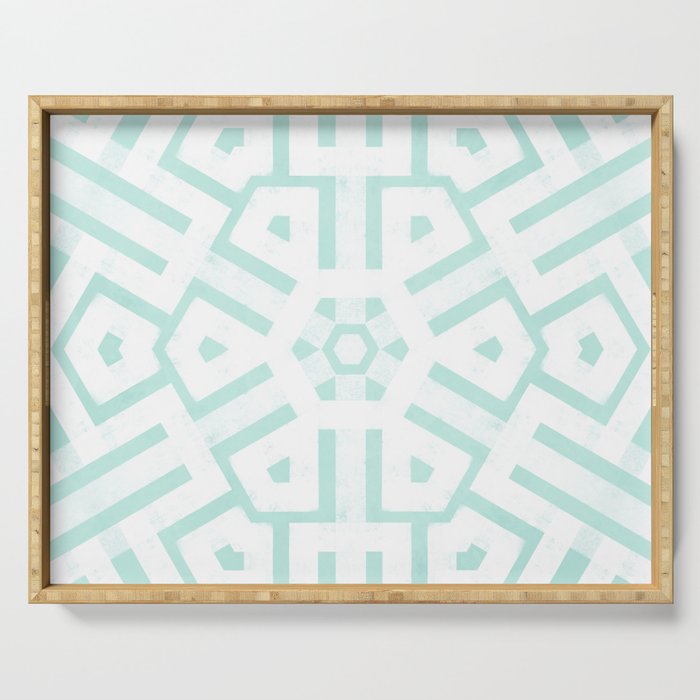 Mint Snowflake Mandala Serving Tray Gallery Image 1