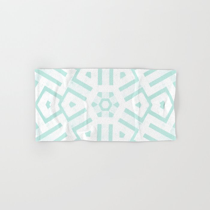 Mint Snowflake Mandala Bath Towel Gallery Image 1