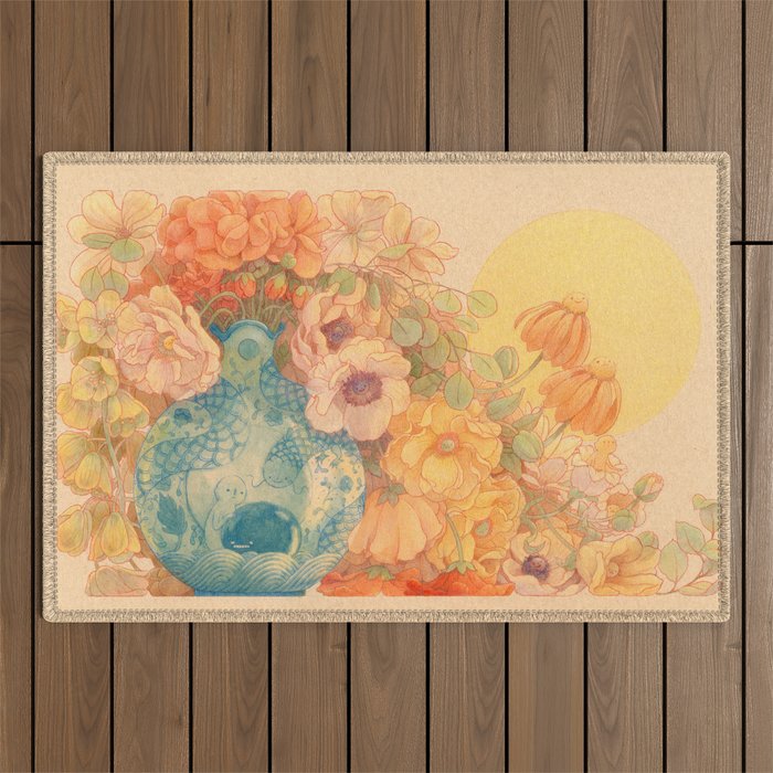 Soft Bloom Outdoor Rug Gallery Image 1