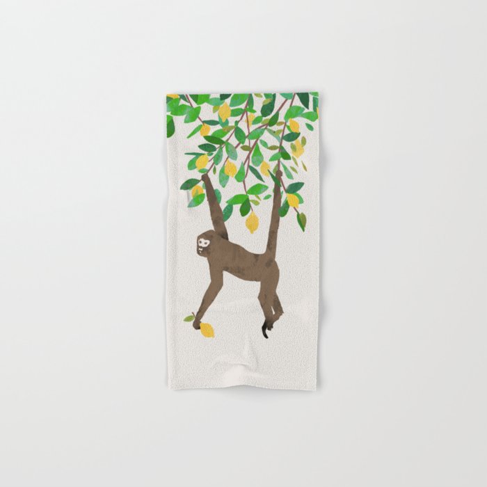 Monkey on lemon tree Bath Towel Gallery Image 1
