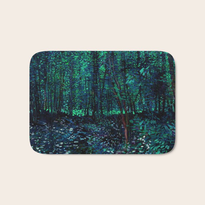 Vincent Van Gogh Trees & Underwood Teal Green Bath Mat Gallery Image 1