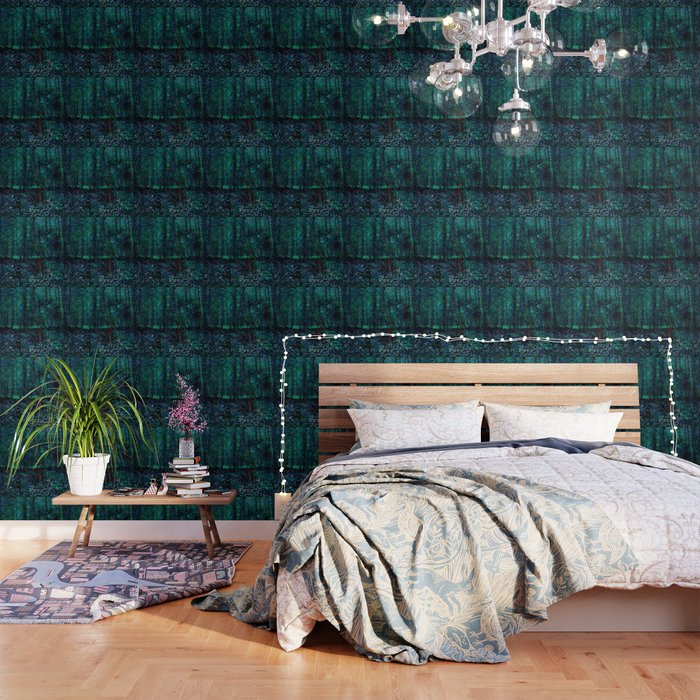 Vincent Van Gogh Trees & Underwood Teal Green Wallpaper Gallery Image 3