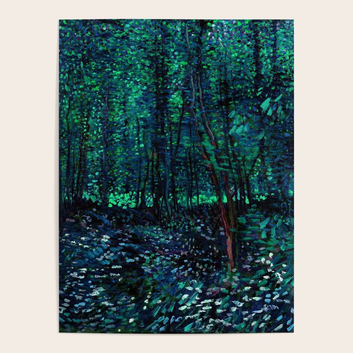 Vincent Van Gogh Trees & Underwood Teal Green Poster Gallery Image 4