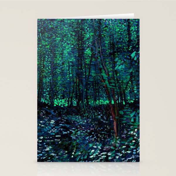 Vincent Van Gogh Trees & Underwood Teal Green Stationery Card Gallery Image 1