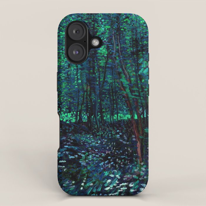 Vincent Van Gogh Trees & Underwood Teal Green iPhone Case Gallery Image 1